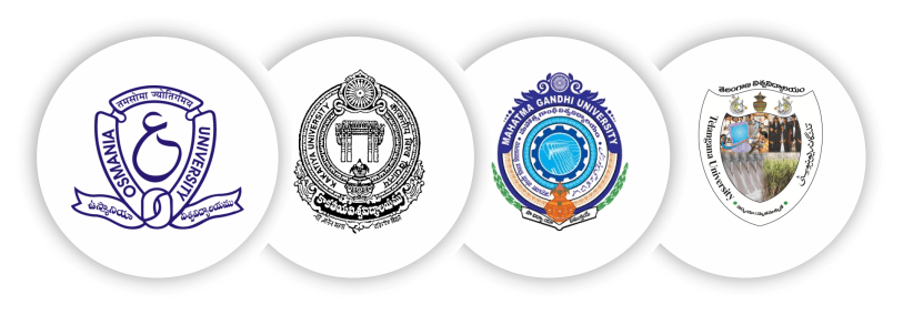 Logos of Universities - Osmania University, Kakatiya University, Telangana University, Palamuru University