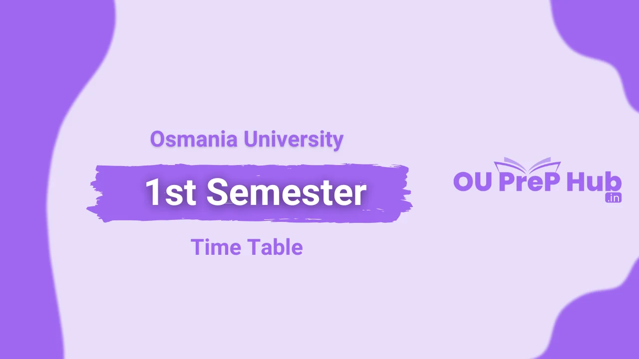 Osmania University 1st Semester Exam Time Table 2024 for B.Com, B.Sc, BA, BBA, and BSW - Download PDF