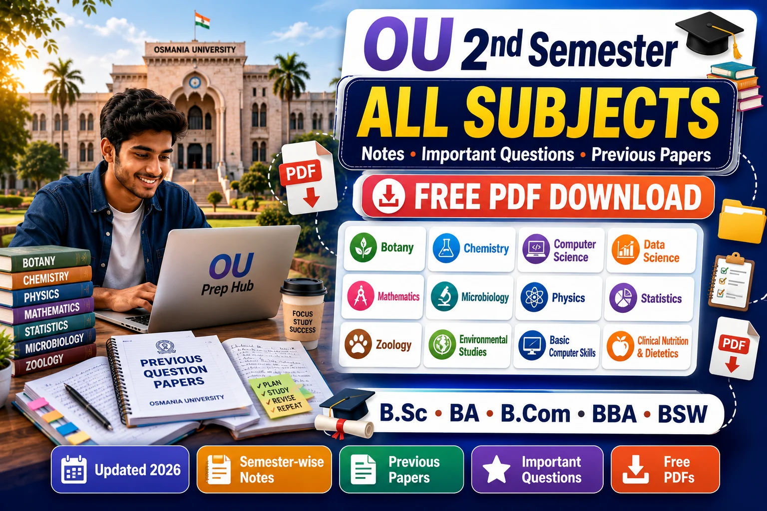 Osmania University 2nd Sem Notes & Previous Question Papers – All Subjects (Free PDF Download)