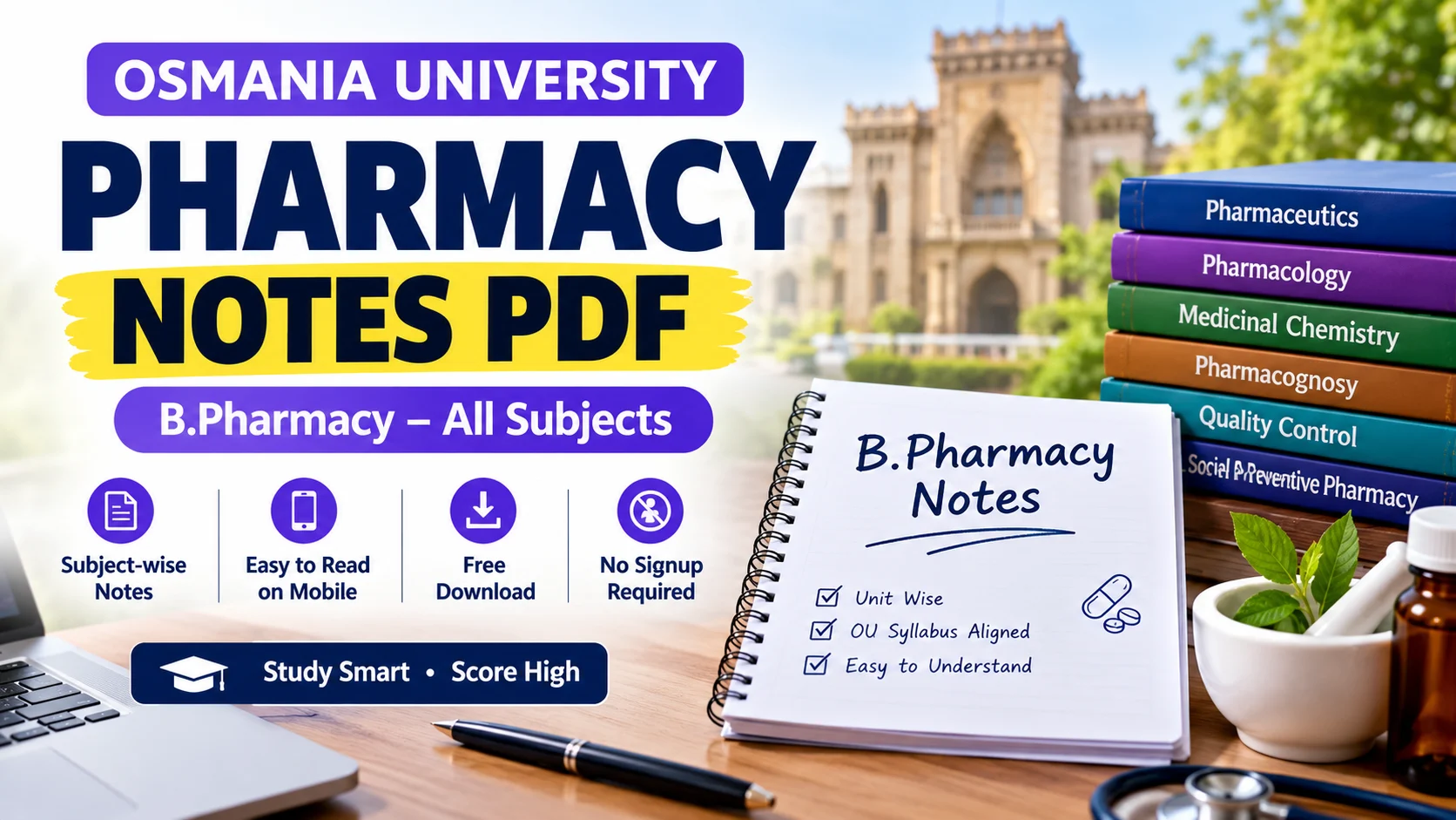 Osmania University B.Pharmacy notes PDF all subjects